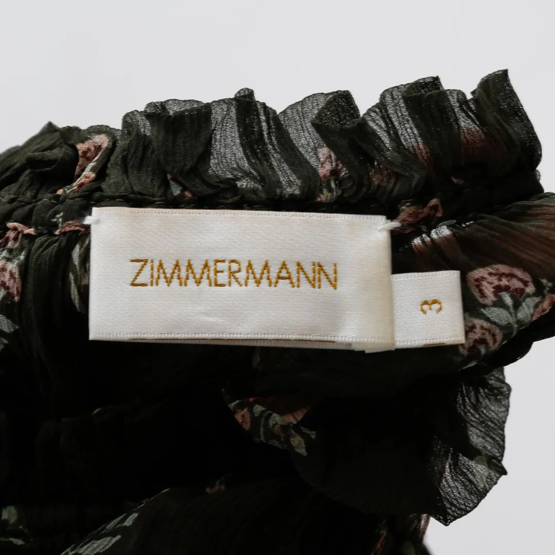 Zimmermann 'Rife' Floral Silk Midi Dress Size 3
